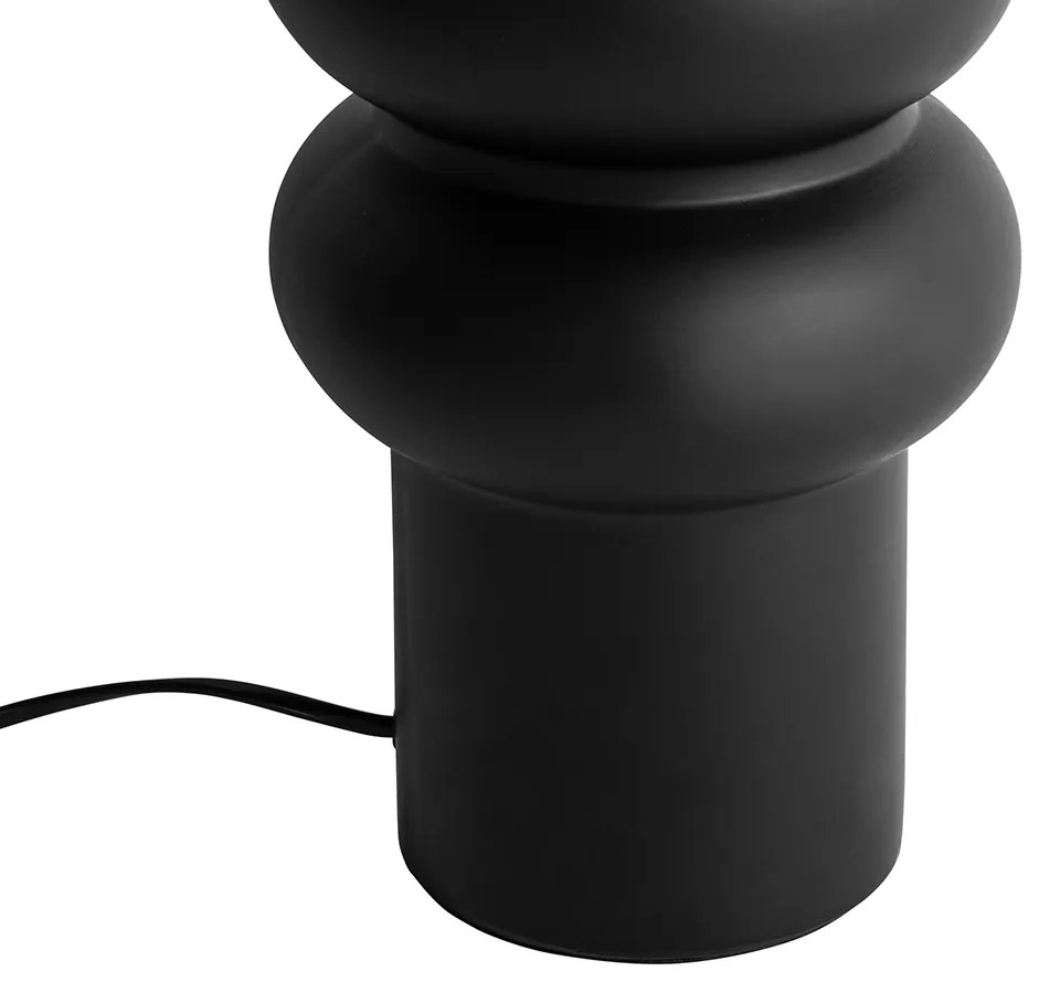 Candeeiro de mesa design preto cerâmica 17cm sem abajur - Alisia Design