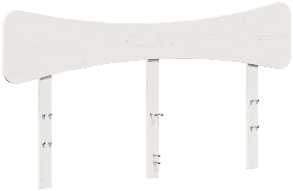 Cama sem colchão 150x200 cm madeira de pinho maciça branco