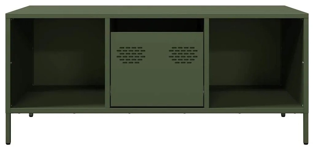 Mesa centro 101,5x50x43,5 cm aço laminado a frio verde-azeitona