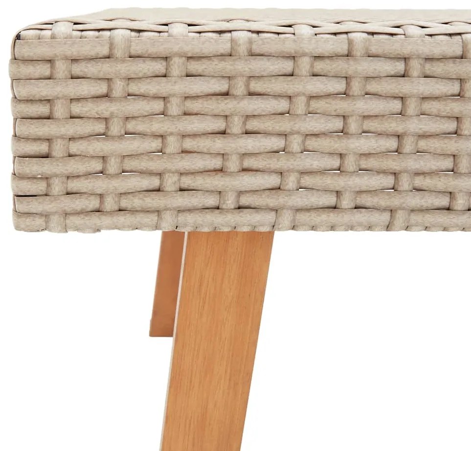 3 pcs conjunto lounge de jardim c/ almofadões vime PE bege