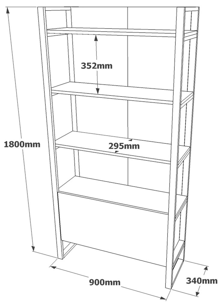 Estante ML6 – Pinho Atlântico – 90x180x34 cm