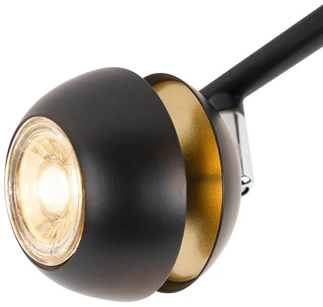 Refletor moderno 4-light preto com interior dourado - Buell Deluxe Moderno