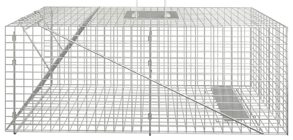 Armadilha p/ animais 64,5x25x26,5 cm ferro galvanizado