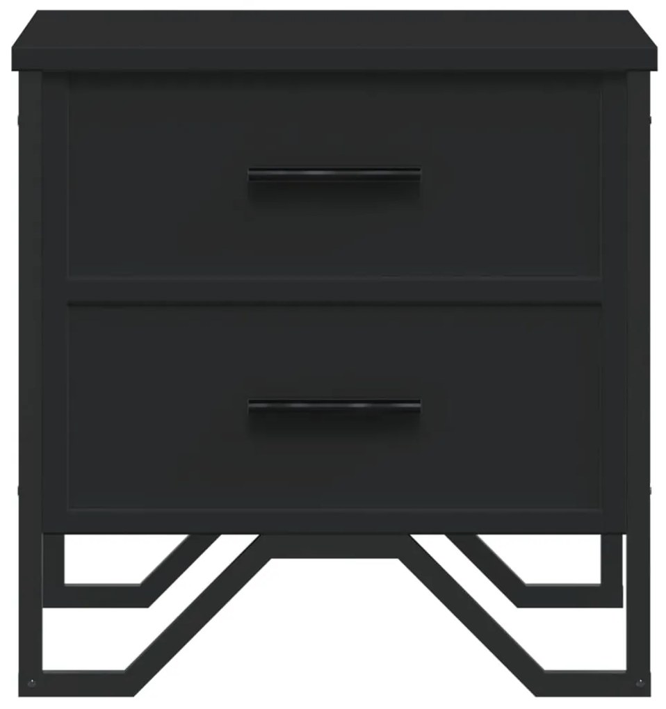 Mesa de cabeceira 2 pcs 40x41x40 cm derivados de madeira preto