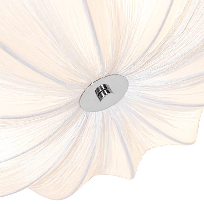 Candeeiro de teto design branco seda 52 cm 3-luzes - Plu