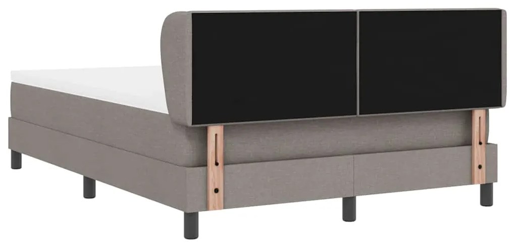Cama Box Spring com Colchão Taupe 140x200 cm em Tecido