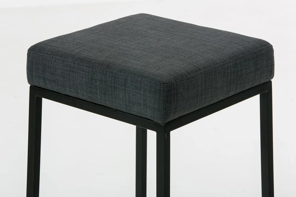 Banco de bar Montreal em tecido com estrutura preta 37 x 78 x 37 cm Cinzento escuro