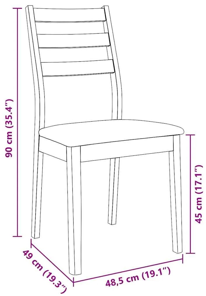 Cadeiras de jantar com almofadões 2 pcs madeira maciça branco