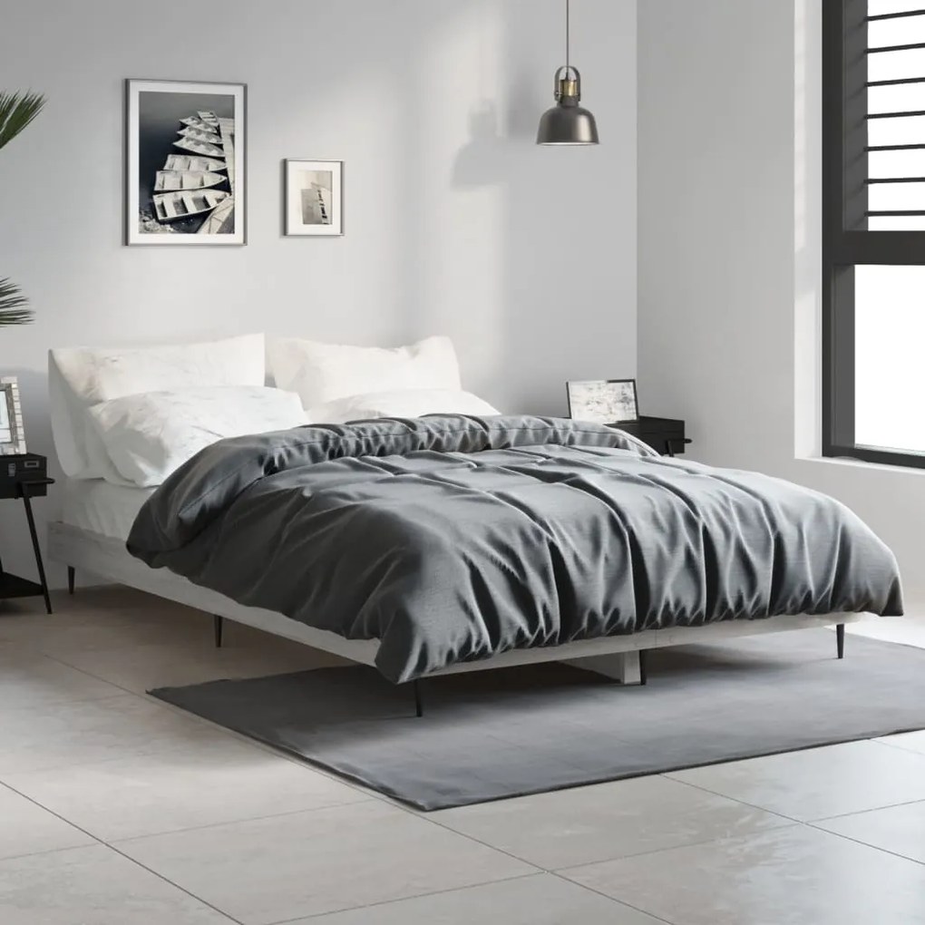 vidaXL Estrutura cama 120x190 cm derivados de madeira cinzento sonoma