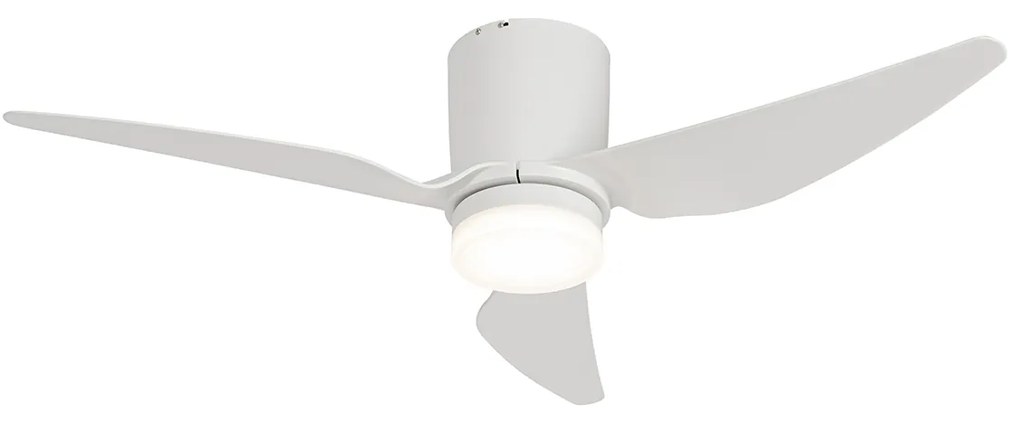 Ventilador de teto branco com LED incluído e comando remoto - Patty Moderno