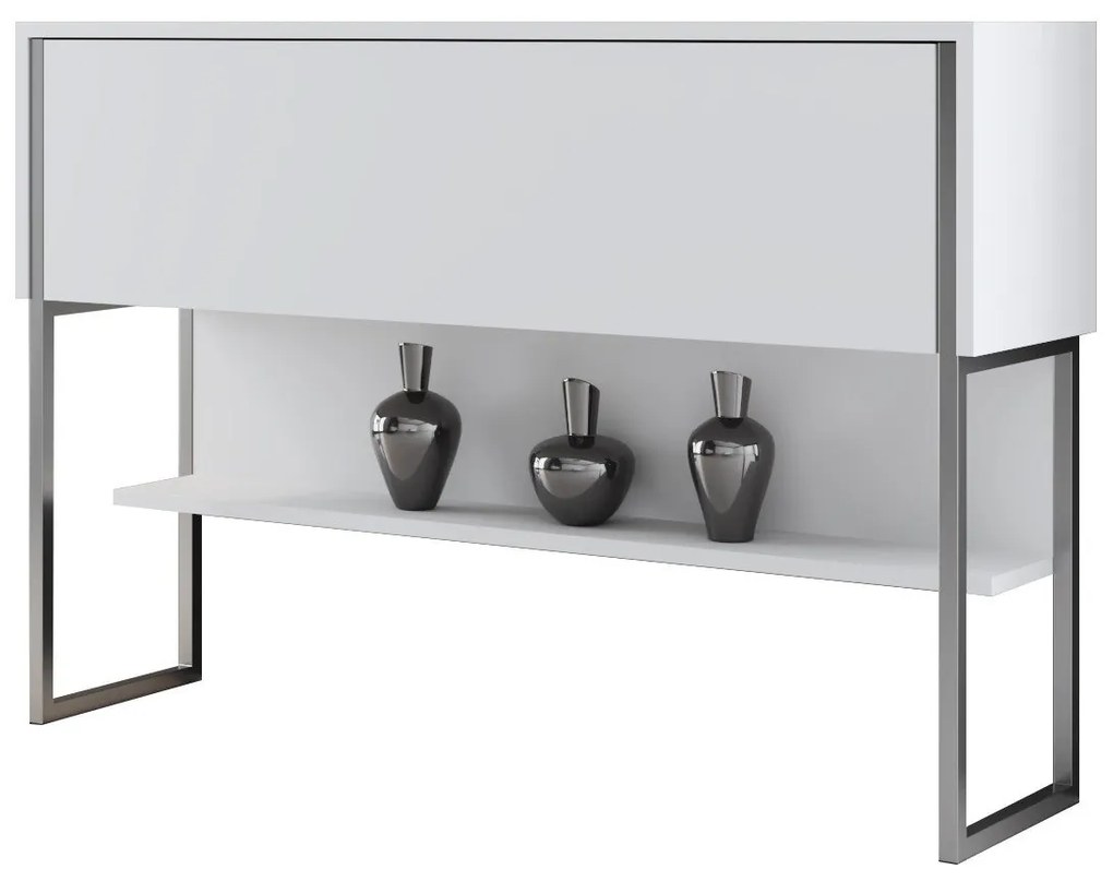Cômoda Luxe – Prata e Branco – 120 x 80 x 30 cm