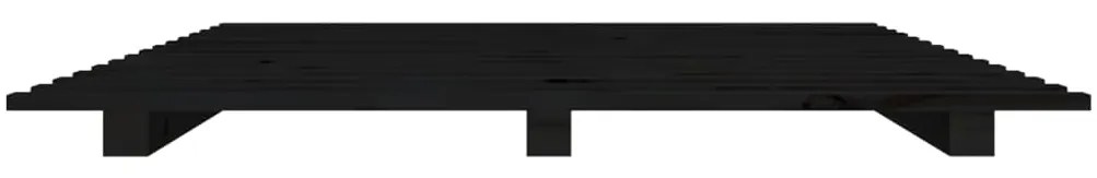 Estrutura de cama 140x190 cm madeira de pinho maciça preto