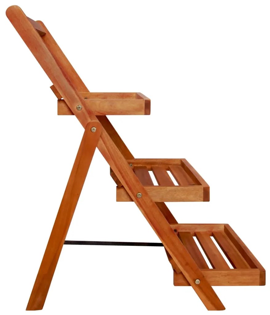 Suporte plantas 3 prateleiras 50x63x80 cm madeira acácia maciça