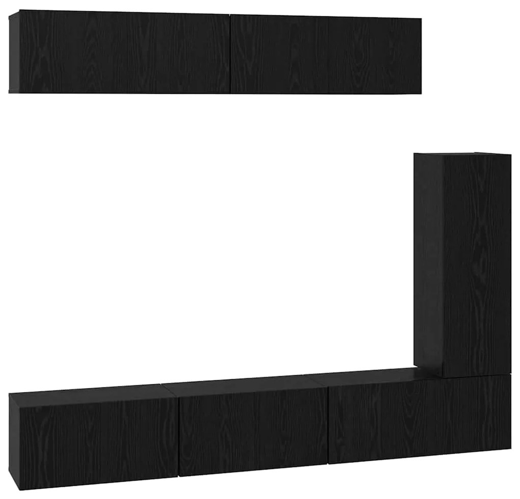 Conjunto de móvel de TV 6 pcs Carvalho preto 30.5 x 30 x 90 cm