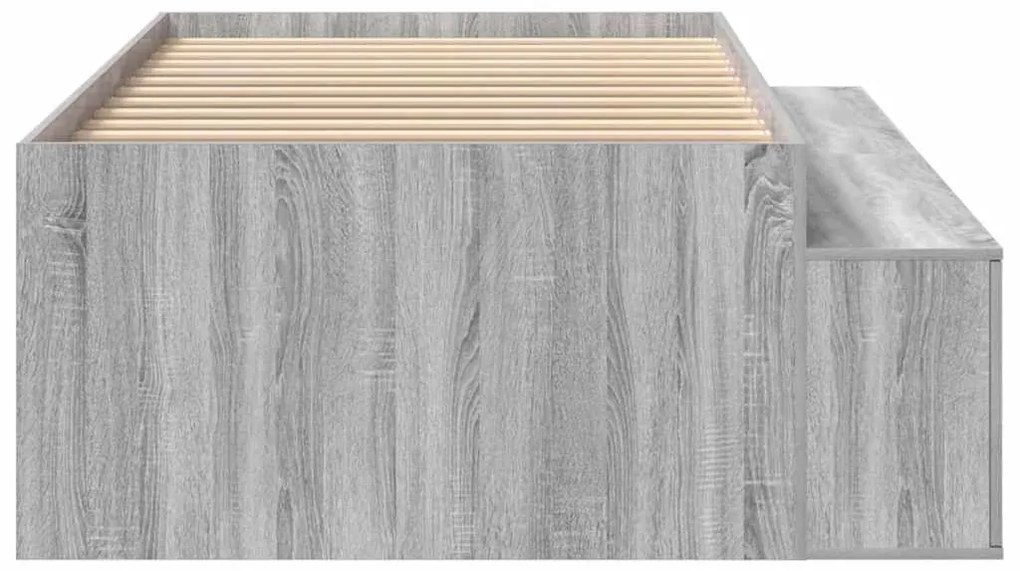 Estrutura de Cama com Armazenamento Cinza Sonoma 75x190 cm