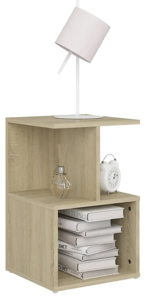 Mesa de cabeceira 35x35x55 cm derivados madeira carvalho sonoma