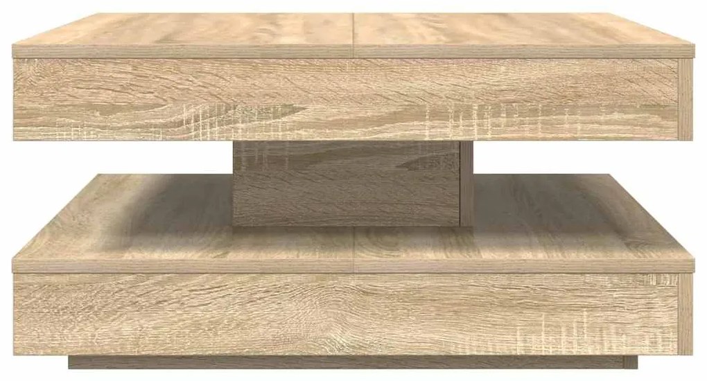 Mesa de centro rotativa a 360graus 70x70x34,5cm carvalho sonoma