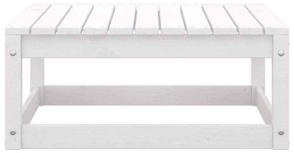3 pcs conjunto lounge jardim c/ almofadões pinho maciço branco