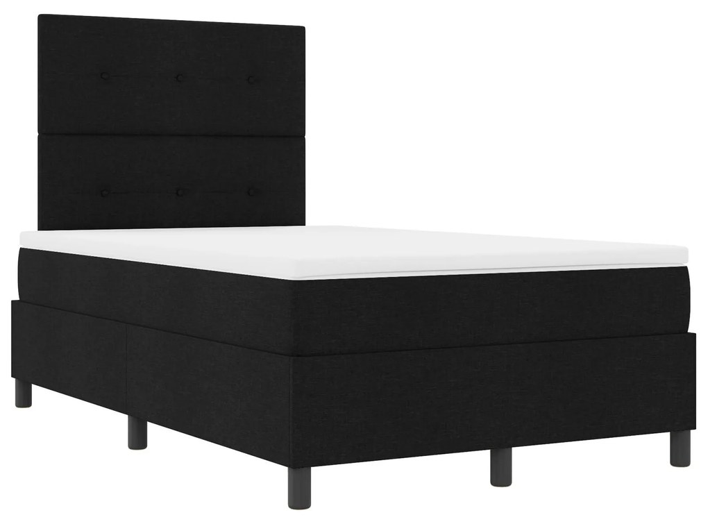Cama Box com Colchão Preto 120x200 cm Tecido