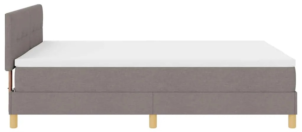 Cama Box Spring com Colchão e LED Taupe 140x200 cm Tecido