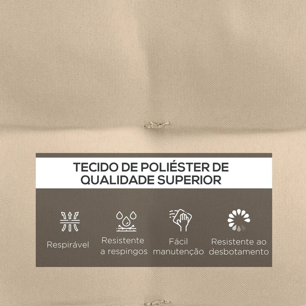 Conjunto de 6 Almofadas para Cadeiras de Jardim (NÃO INCLUIDAS) 40x40 cm 6 peças Almofadas para Cadeiras de Jardim Acolchoadas com Fitas Cáqui
