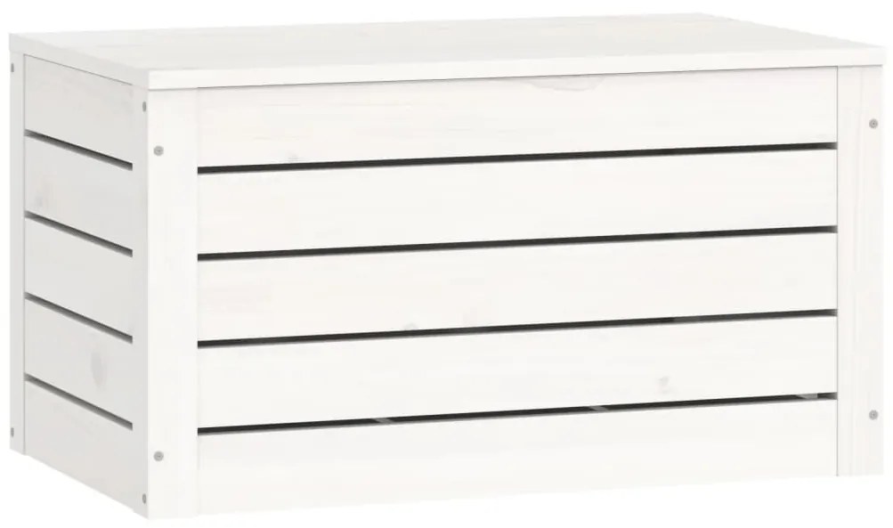 Caixa de arrumação 59,5x36,5x33 madeira de pinho maciça branco