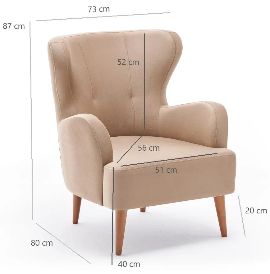 Cadeirão Karina – Creme – 73x87x80 cm