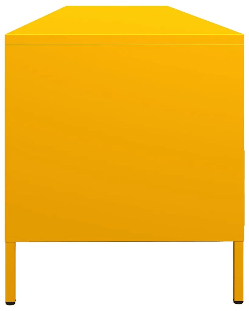 Móvel de TV 202x39x43,5 cm aço laminado a frio amarelo mostarda