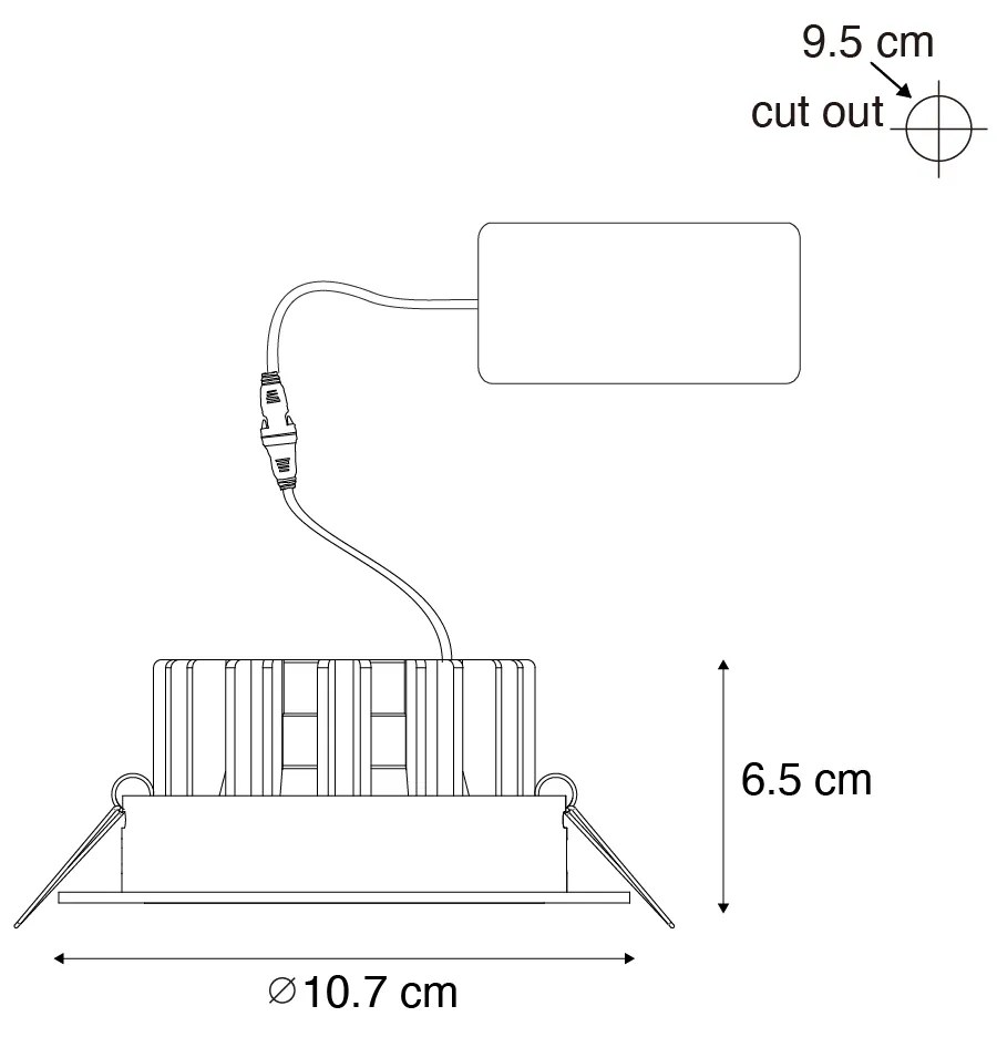 Foco embutido branco 9,5cm c/ LED 1300 lm regulável IP65 - Gaius