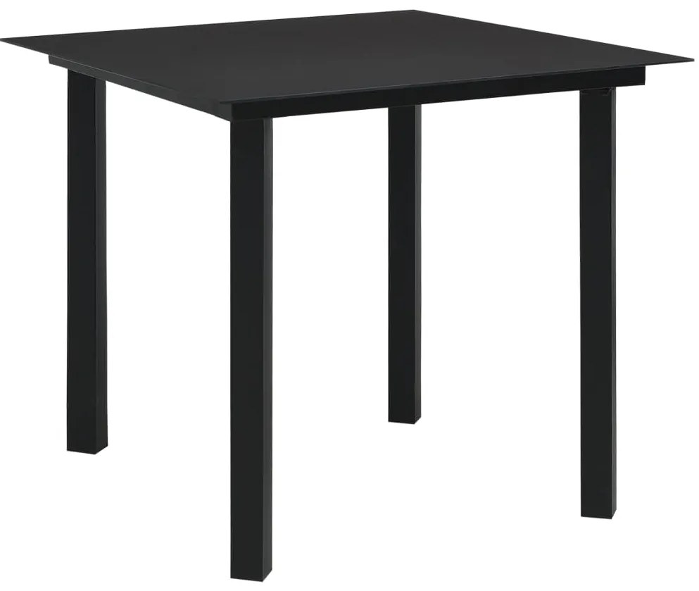 3 pcs conjunto de jantar para exterior vime PE e vidro