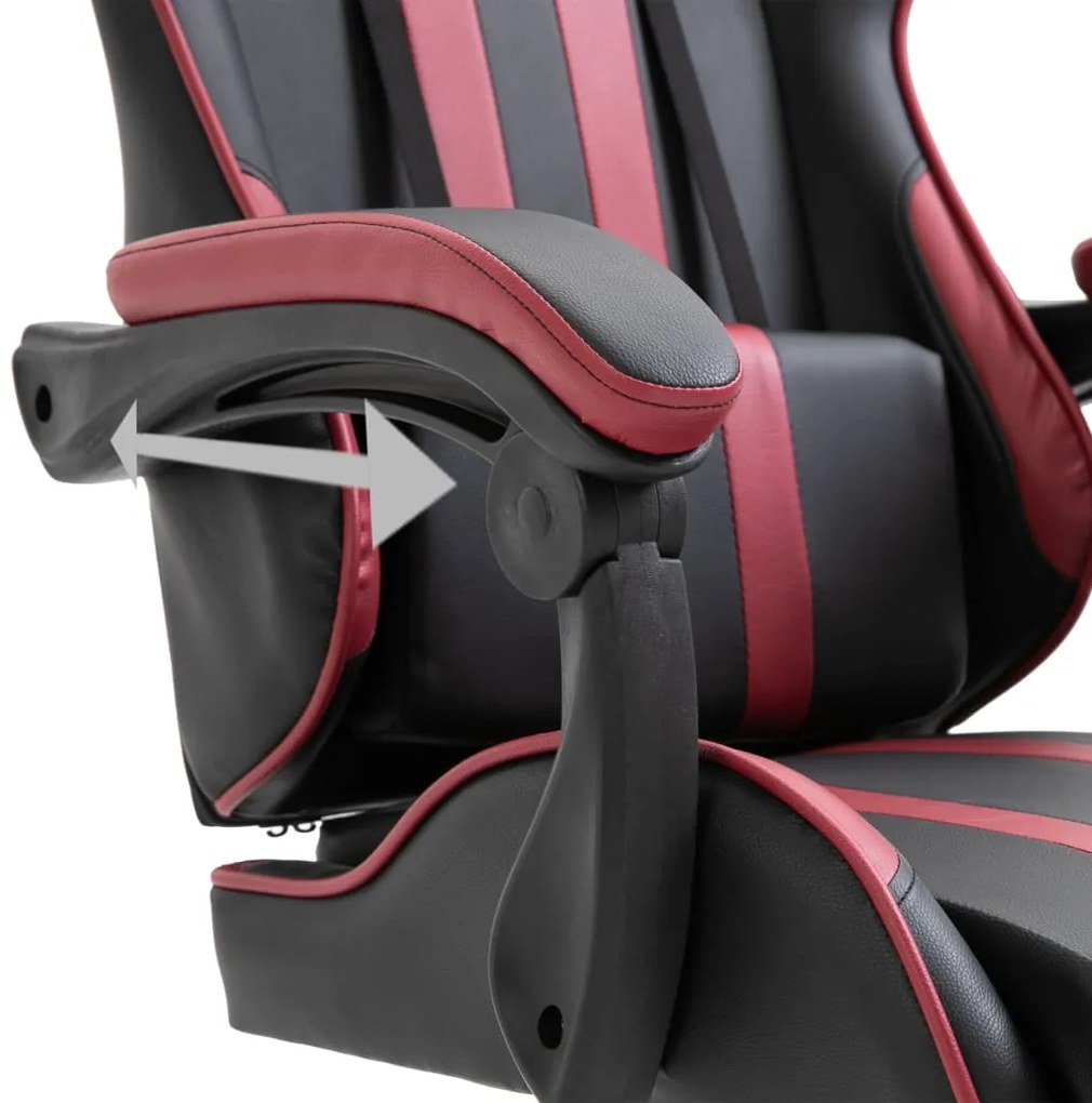 Cadeira de gaming couro artificial vermelho tinto