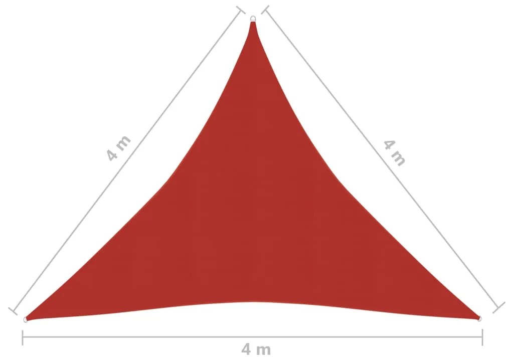 Para-sol estilo vela 160 g/m² 4x4x4m PEAD vermelho