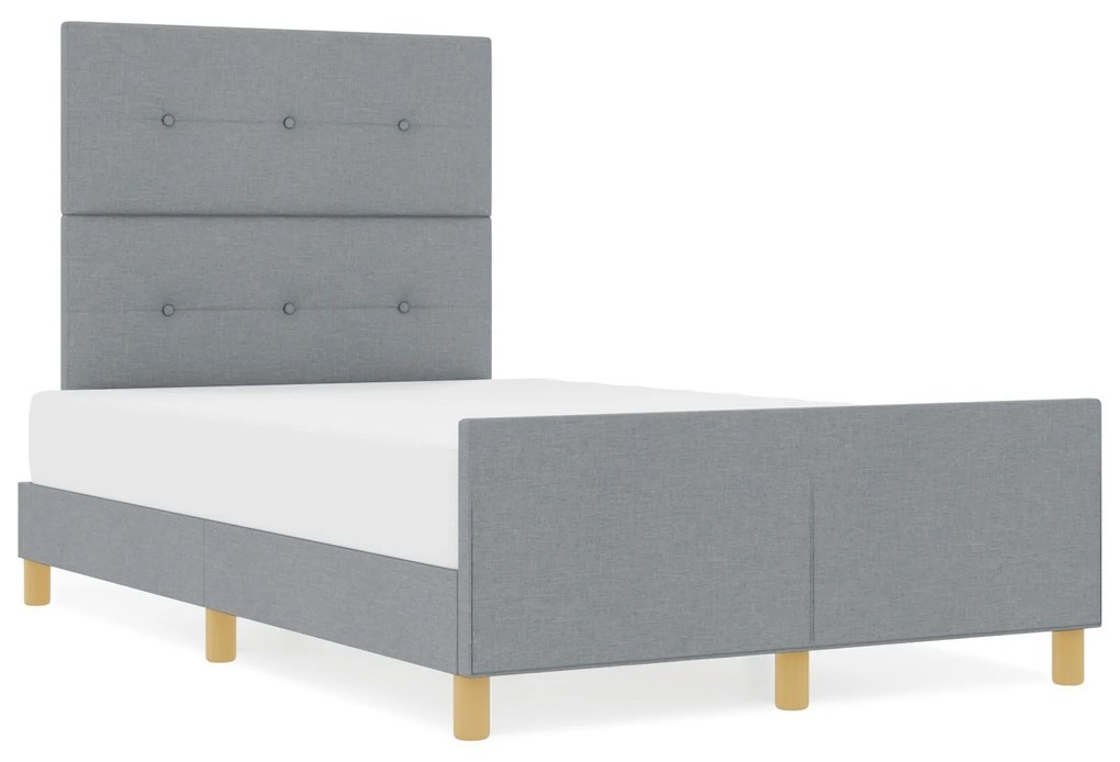 Estrutura de Cama Cinza Claro 120x200 cm Tecido