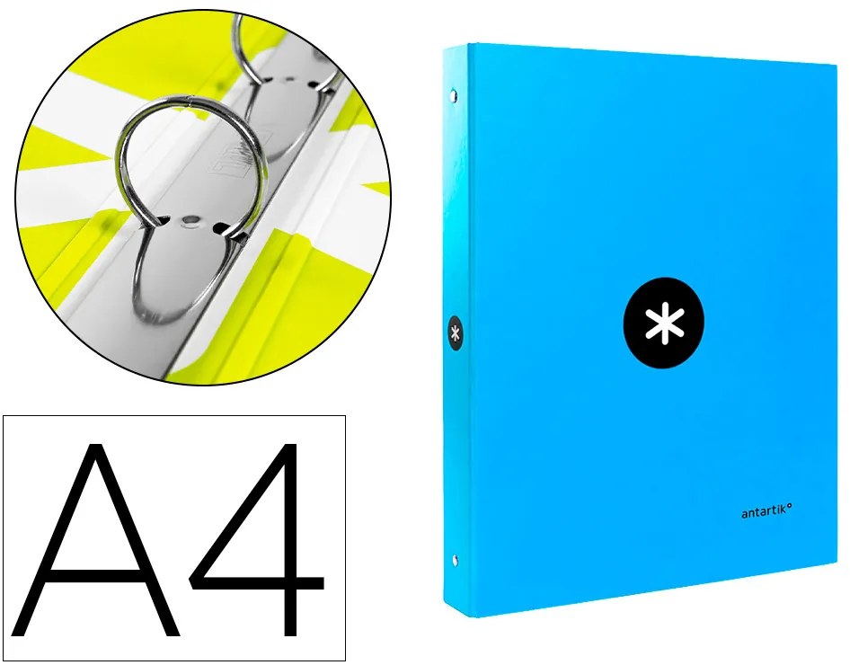 Pasta Antartik Din A4 Forrada 4 Argolas 25 mm Redondos Cor Azul