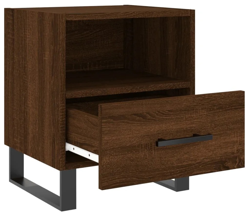 Mesa de cabeceira 2 pcs derivados de madeira carvalho castanho