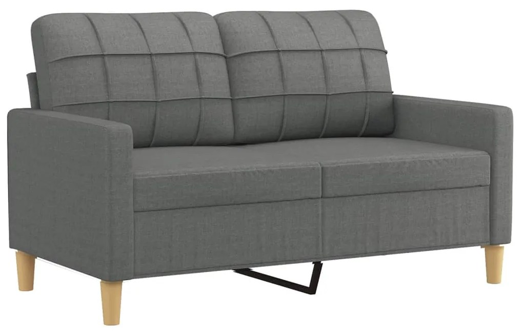 4 pcs conjunto de sofás com almofadas tecido cinzento-escuro