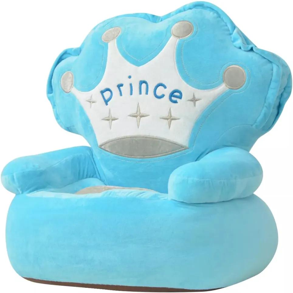 Cadeira em pelúcia infantil, príncipe, azul