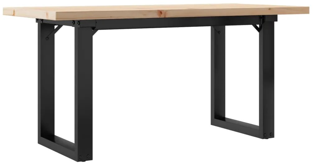 Mesa de centro estrutura em O 90x40x45,5 cm pinho/aço