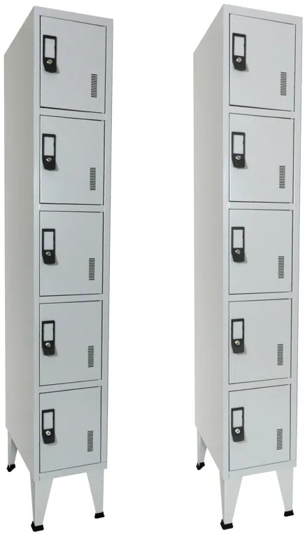 Pack 2 Cacifo Metálico Simples 5 Cacifos 1900x300x500 mm Standard