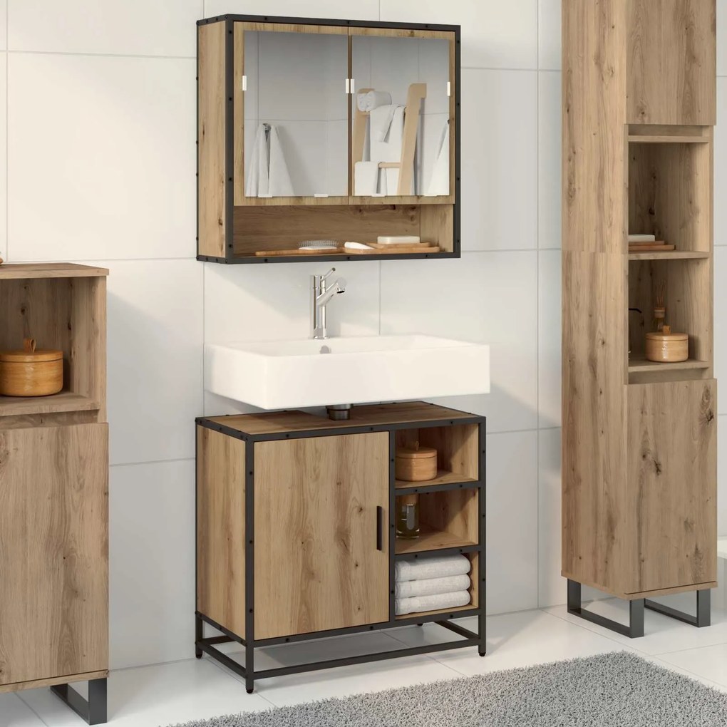 vidaXL Conjunto de Móveis para Banheiro 2 pcs Carvalho Artesanal