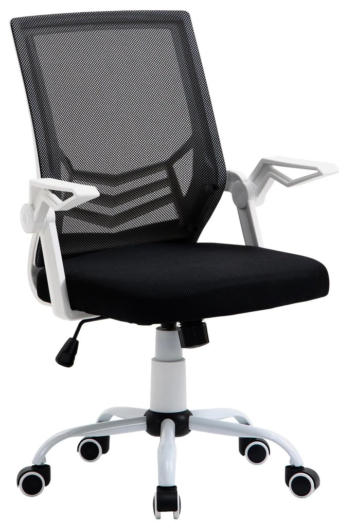 Vinsetto Cadeira Escritório Ergonômica Giratória com Altura Ajustável Apoio para os Braços Dobrável Suporte Lombar 62,5x55x94-104 | Aosom Portugal