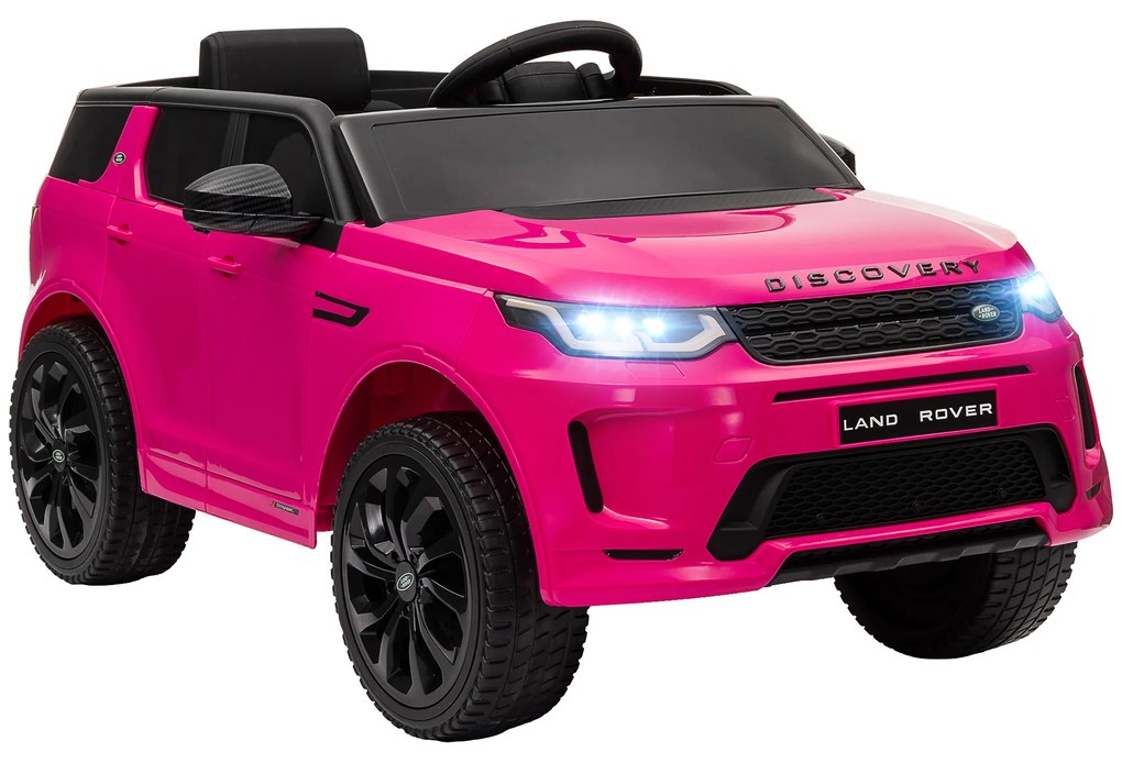 AIYAPLAY Carro Elétrico para Crianças com Licença Land Rover Discovery Sport Bateria 12V Faróis Buzina e Música 106x65,5x51 cm Rosa