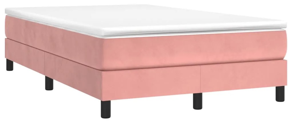 Cama boxspring com colchão 120x200 cm veludo rosa