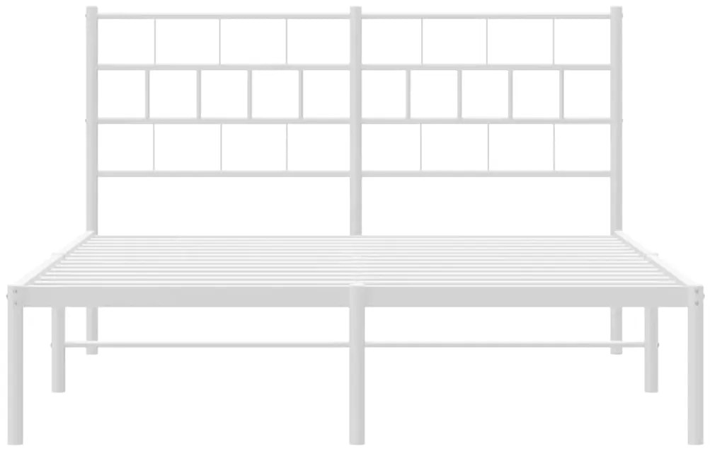 Estrutura de cama com cabeceira 150x200 cm metal branco