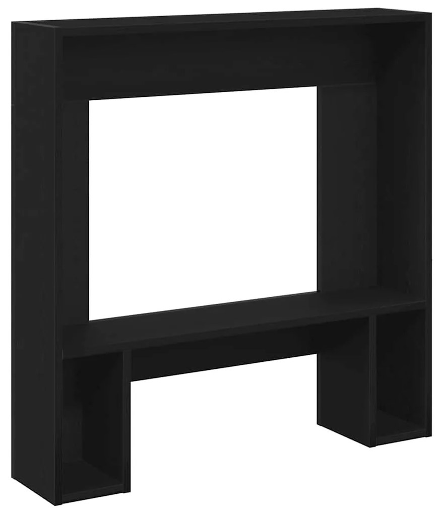 Cornija de lareira 81x18x82 cm deriv. de madeira carvalho preto