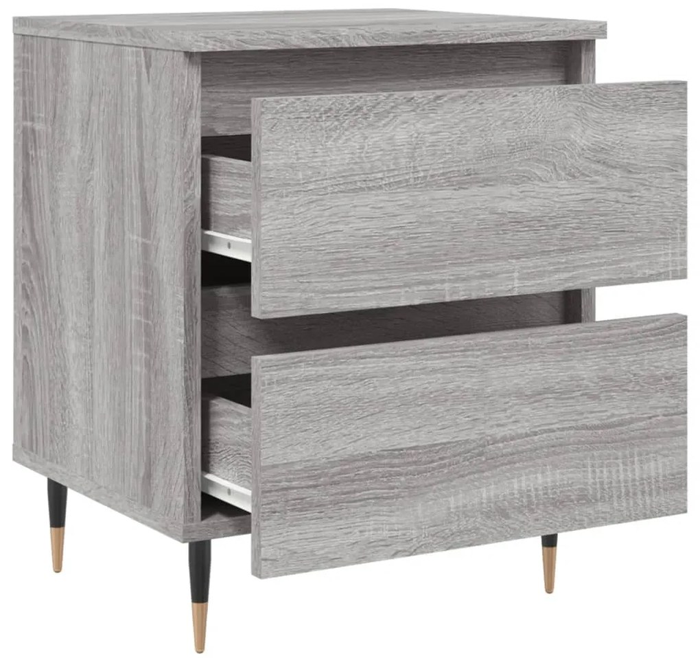 Mesa de cabeceira 40x35x50 cm derivados de madeira cinza sonoma