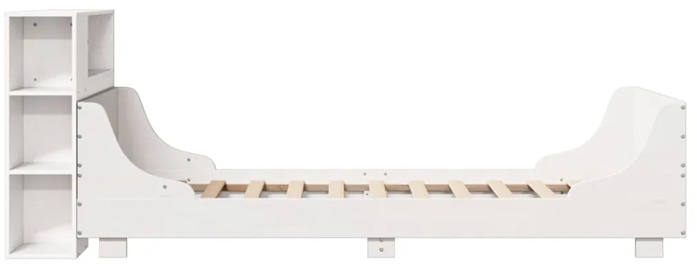 Cama sem colchão 75x190 cm madeira de pinho maciça branco