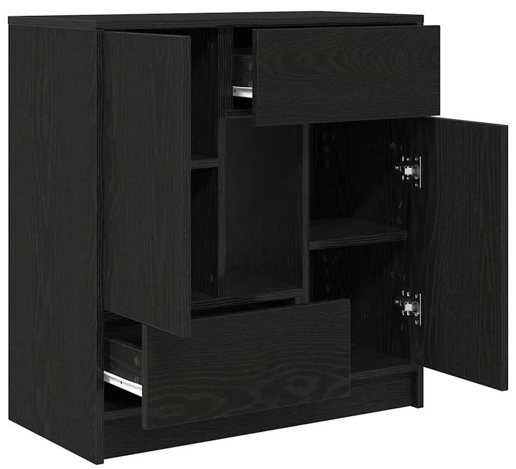 Aparador c/ gavetas e portas 70,5x34x74,5 cm carvalho preto