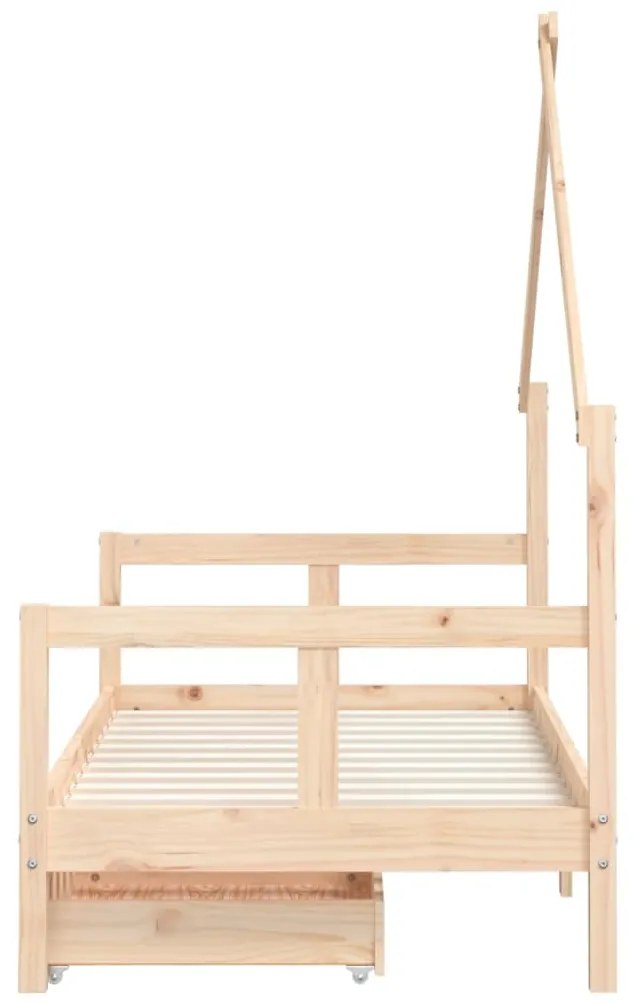 Estrutura de cama infantil c/ gavetas 80x160 cm pinho maciço