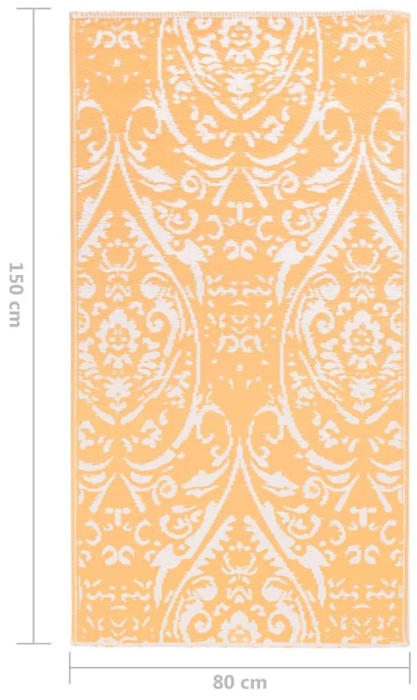 Tapete de exterior 80x150 cm ARAKIL PP laranja e branco
